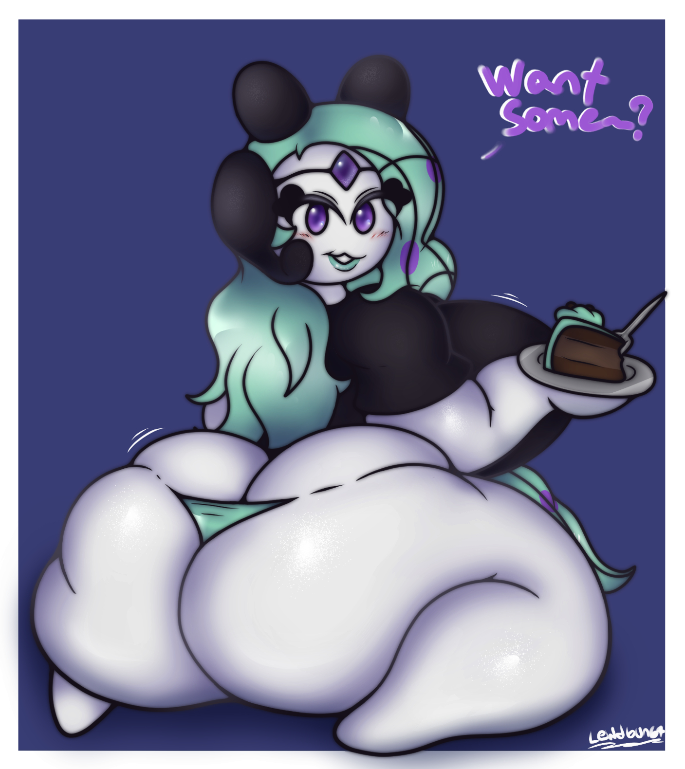 anthro, ass, ass cleavage, ass crack, big ass, big breasts, breasts, butt crack, chubby, fat ass, female, huge ass, huge breasts, huge thighs, lewd bun 64, melobun (strugglebunny), meloetta, meloetta (aria form), pokémon (species), pokemon, pokemon (species), shirt, shortstack, string panties, strugglebunny, tagme, thick thighs, thin waist, wide hips
