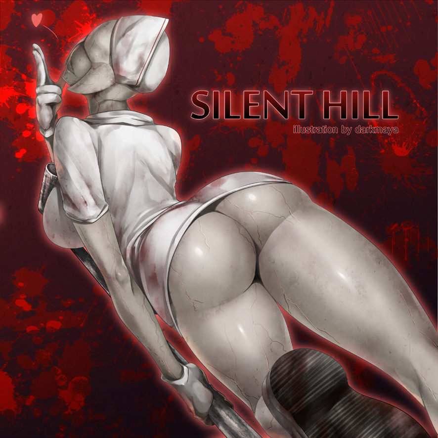 2d 2d_(artwork) ass_focus big_ass blowing_kiss bubble_butt bubble_head_nurse darkmaya dat_ass eyeless female female_only gloves grey_body grey_skin looking_back minidress monster_girl no_eyes no_panties nurse nurse_(silent_hill) nurse_cap nurse_uniform pale-skinned_female pale_skin short_dress silent_hill silent_hill_2 solo thick_thighs veins white_gloves