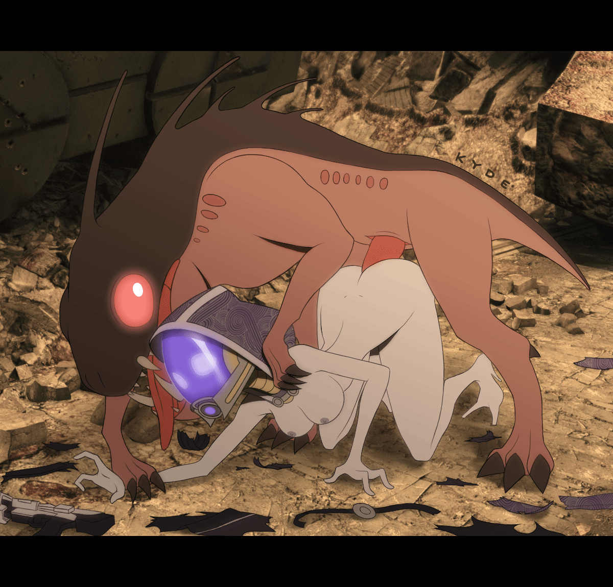 1girls, alien, alien girl, all fours, anal, anal sex, animal genitalia, animated, breasts, doggy style, female, female on feral, feral, forced, from behind, gif, helmet, hood, interspecies, kyde, male, mask, mass effect, monster, panties, panties aside, penis, pinned, pixiewillow, quarian, questionable consent, rape, sex, suit, tali'zorah nar rayya, torn clothes, varren, xenophilia, zoophilia