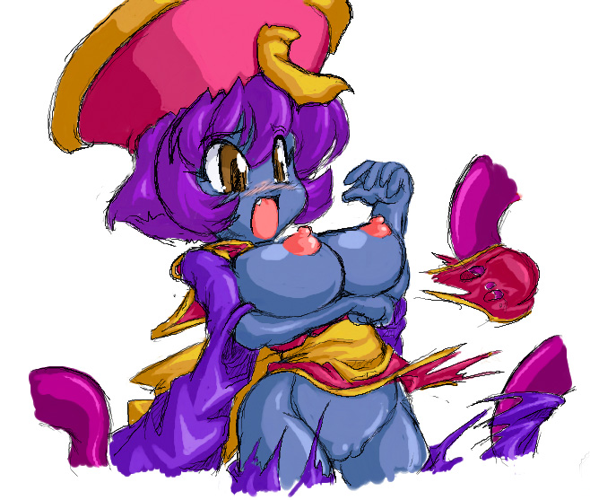 1girls belly_bulge big_breasts blue_skin blush breasts capcom chibi clothing darkstalkers hat hirose_tsunami hsien_ko jiangshi lei-lei lei_lei medium_breasts nipples partially_clothed pussy tagme tears tentacle tentacle_rape tentacle_sex torn_clothes