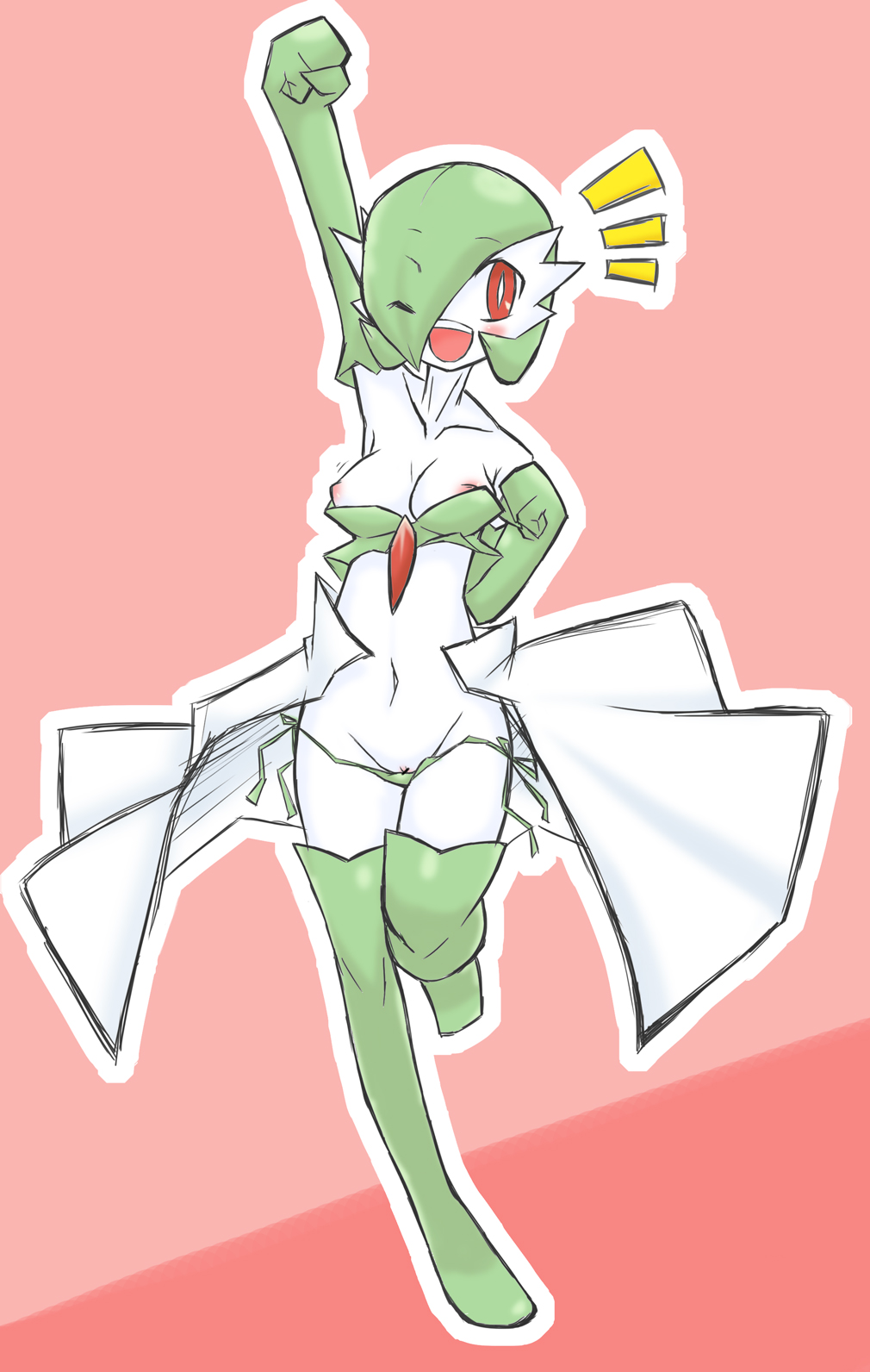 1girls artist_request breasts female female_gardevoir female_only female_pokemon gardevoir highres ikanomaru nintendo pokémon_(species) pokemon pokemon_(species) pokemon_rse solo white_skin