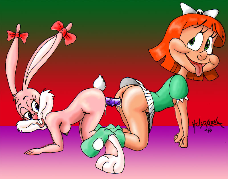 anthro babs_bunny elmyra_duff female female_only fur furry human husqvarna mammal multiple_girls rabbit tagme tiny_toon_adventures uncensored yuri