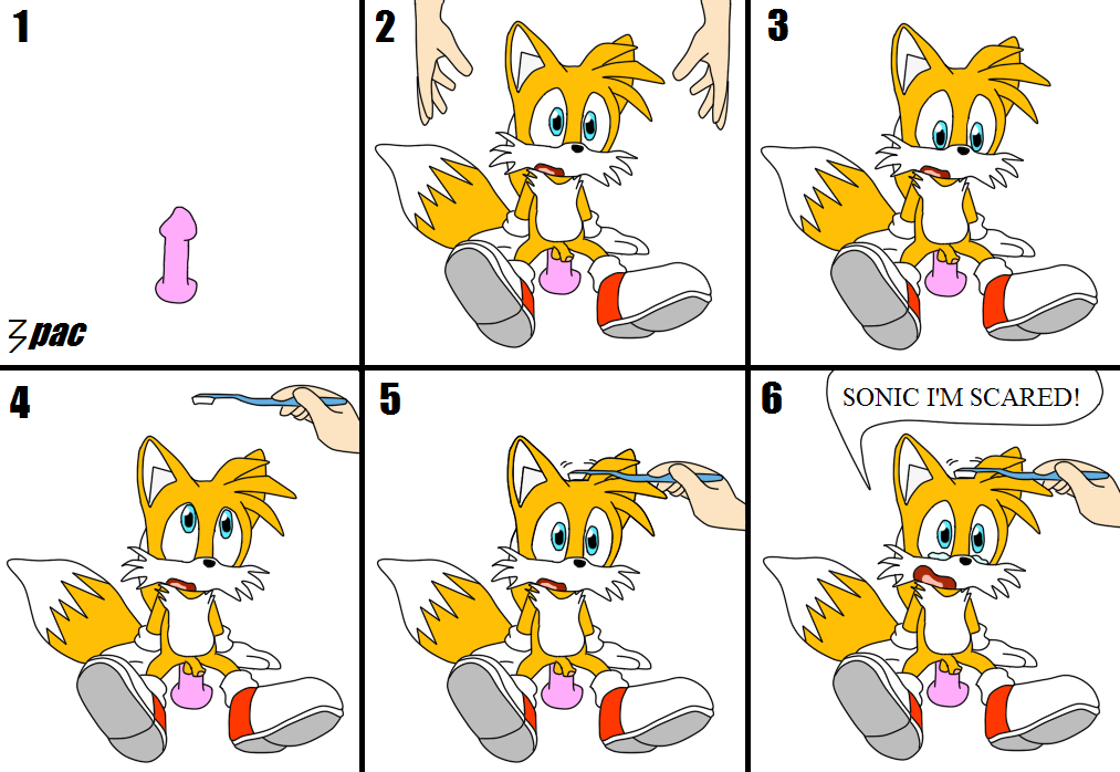 3pac anthro canine comic dildo fox fur human insertion interspecies male male_only mammal nude solo_focus sonic_(series) step_by_step tagme tails text toothbrush what