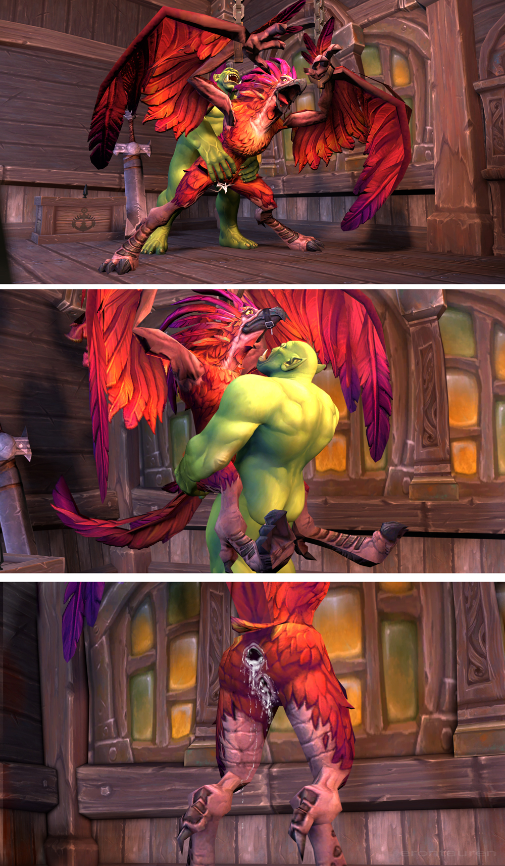 3d arakkoa avian bondage erontauren female male orc orc_(warcraft) rape sfm warcraft world_of_warcraft