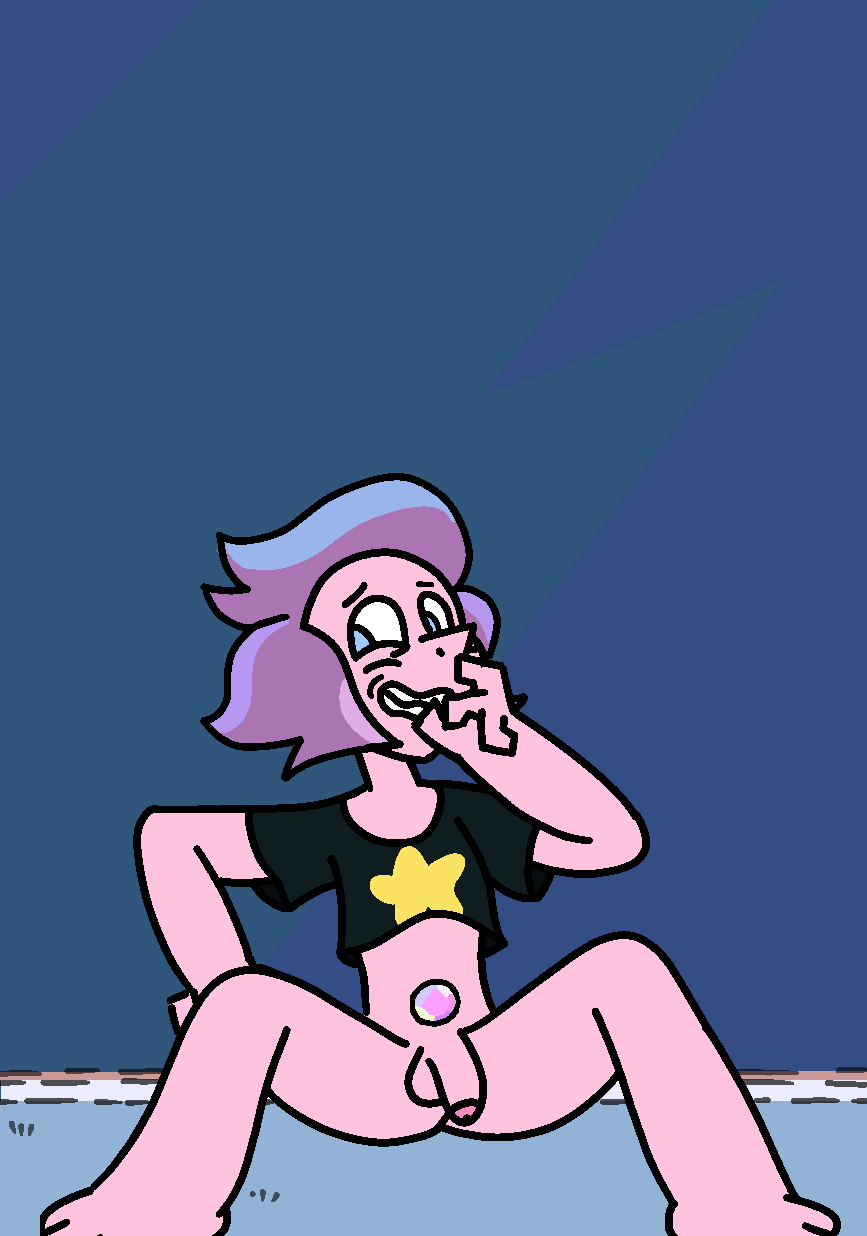 alternate_version_available bottomless covering_face dwonksa embarrassed femboy feminine_male flaccid legs_apart pink_penis pink_skin rainbow_quartz_2.0 rainbow_quartz_2.0(steven_universe) sitting small_penis steven_universe