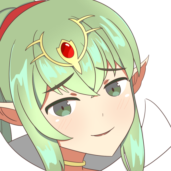 emote female fire_emblem fire_emblem_awakening green_eyes green_hair manakete naughty_face nintendo orbiculare pointy_ears ponytail reaction solo tiara tiki_(adult)_(fire_emblem) tiki_(fire_emblem)