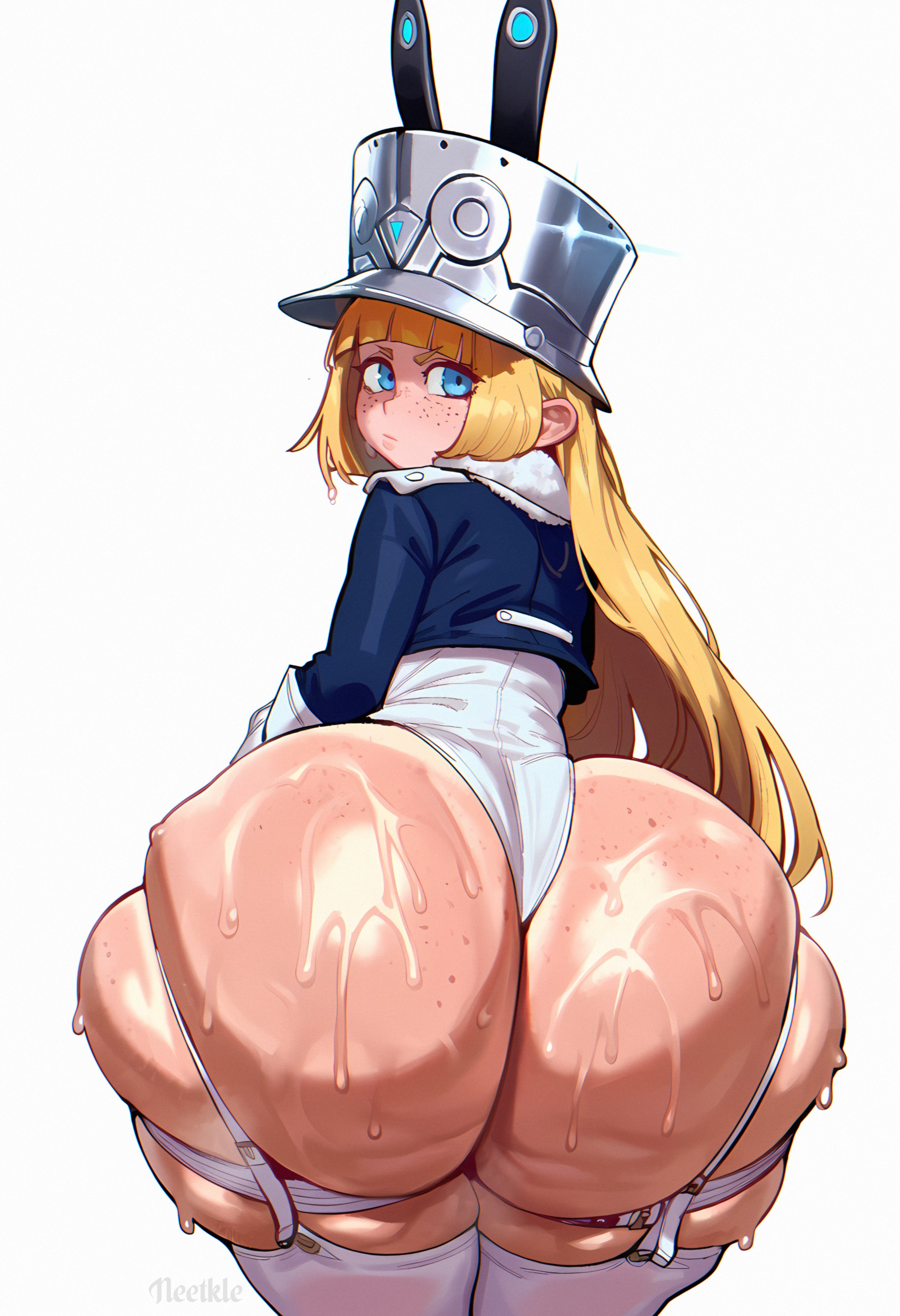 1girl, 1girls, ai, ai art, ai generated, ass, ass bigger than breasts, ass bigger than head, ass bigger than torso, ass cleavage, ass focus, ass of the gods, back, back view, bare ass, barely clothed, barely contained, barely contained ass, beautiful, beautiful body, beauty, big ass, big butt, big hips, blonde, blonde female, blonde hair, blonde hair female, blonde-haired female, blue eyes, blue jacket, blunt bangs, blush, bottomless, bottomless female, breath, breath cloud, breathing, breathing heavily, bubble ass, bubble butt, butt, butt bigger than breasts, butt bigger than head, butt bigger than torso, butt focus, buttocks, close up, close up view, close-up, close-up ass, closed mouth, closeup view, clothed, clothed female, clothing, cowboy shot, curvaceous, curvaceous body, curvaceous female, curvaceous figure, curves, curvy, curvy body, curvy female, curvy figure, curvy hips, dat ass, dat butt, dumptruck ass, dumptruck booty, dumptruck butt, enormous ass, enormous butt, fat ass, fat butt, female, female focus, female only, flat chest, flat chested, flat chested female, from behind, from behind view, garter straps, genlation, giant ass, giant butt, gigantic ass, gigantic butt, gloves, goonable, gorgeous, gorgeous blonde, gorgeous female, hat, heavenly ass, heavy ass, heavy butt, hips, hips wider than shoulders, hot, hourglass figure, hoyoverse, hyper ass, hyper butt, jacket, leotard, light skin, light-skinned female, lingerie panties, long hair, long sleeves, looking at viewer, looking back, looking back at viewer, massive ass, massive butt, mihoyo, mostly clothed, mostly clothed female, no visible genitalia, norma (zenless zone zero), norma hollowell, perfect ass, perfect body, petite, petite body, petite breasts, petite female, petite girl, plump, plump ass, rabbit ears, sexy, sexy body, shy, shy expression, shy female, simple background, solo, solo female, solo focus, spankable ass, spankable booty, spankable butt, standing, steam, steaming, steaming body, steamy, steamy breath, strap lingerie, straps, sweat, sweatdrop, sweating, sweaty, sweaty body, thighhighs, thighs, tight clothing, uncensored, underwear, viewed from behind, visible breath, white background, white gloves, white leotard, white thighhighs, wide ass, wide hipped female, wide hips, wide thighs, zenless zone zero