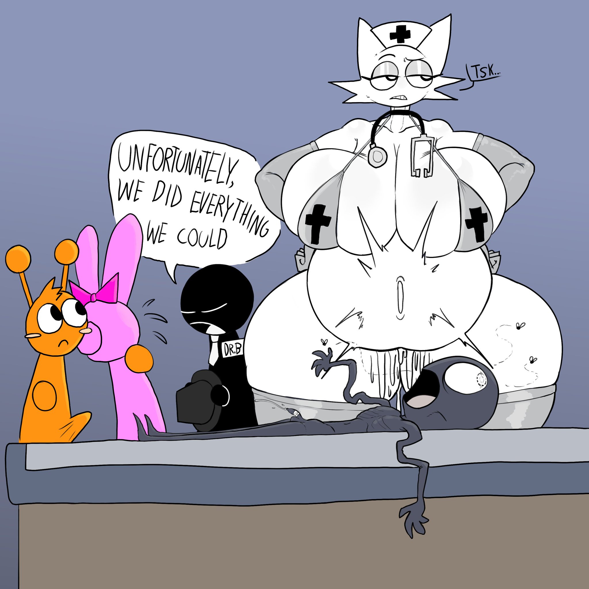 2girls, 3boys, angry, anthro, belly, belly bulge, belly button, big breasts, big thighs, black (sprunki), boner, boobs, bra, breasts, broken arm, broken arms, broken bone, bunny, cat, cat ears, comedic, corpse, corpse fuck, cry, crying, cum, cum drip, cum in pussy, cum inside, dark, dark humor, dead, dead body, death, ded, doctor, doctor on patient, dominant, dominant female, domination, drained, drained balls, draining balls, draining life-force, draining penis, dripping, dripping cum, dripping pussy, dry, femdom, flies, flies for smell, fluids, fly, fucked, fucked dry, fucked to death, full of cum, funny, hospital, hospital bed, hospital room, huge breasts, huge thighs, human, humor, hyper, kicking (pregnancy), killed, lifeless eyes, male death, molestation, molestation in public, molested, nurse, nurse cap, nurse clothing, nurse hat, nurse headwear, nurse outfit, nurse uniform, oren (sprunki), patient, pinki (sprunki), pissed off, pregnancy, pregnant, pregnant belly, pregnant female, rabbit, rotting, sad, sexual assault, sexual torture, shrumblegumble, skinny, small penis, sprunki, thick ass, thick hips, thick thighs, thigh highs, thighhighs, tiny penis, tits, titties, unalived, unamused, unamused sex, used, wenda (sprunki), what