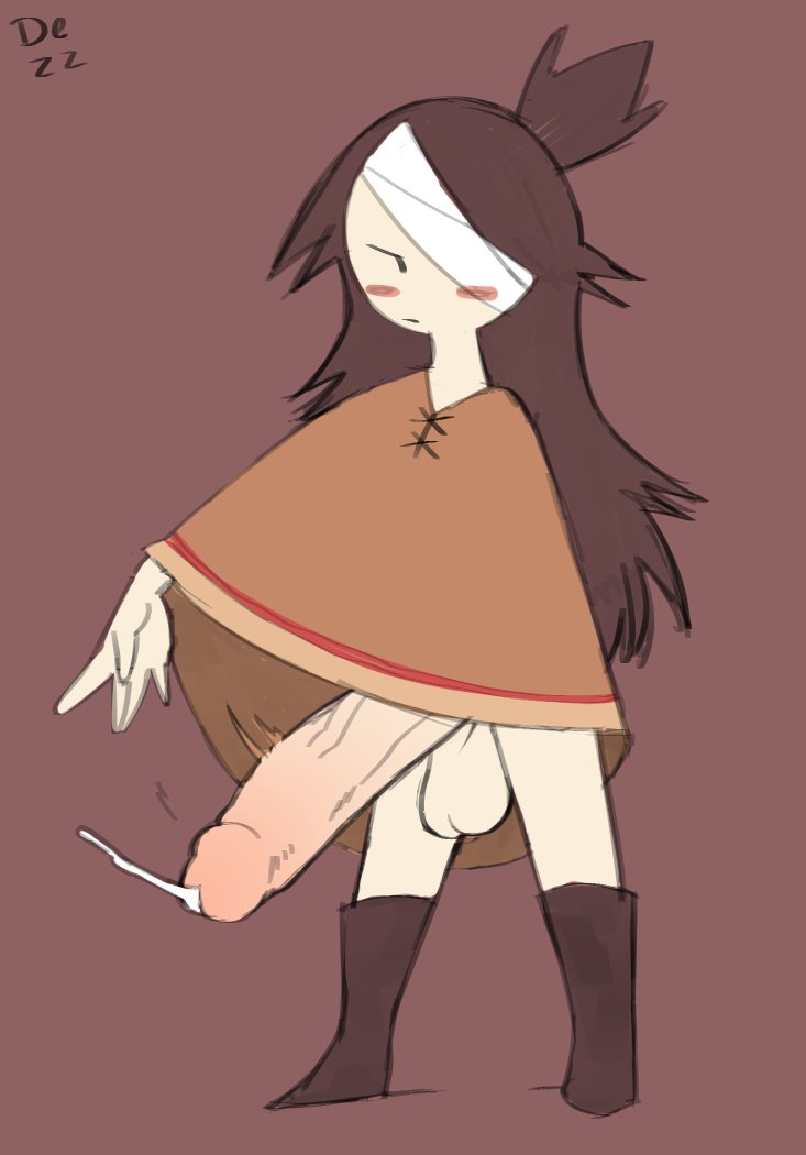 1futa, 2d, annoyed, annoyed expression, balls, big penis, blush, blushing, bottomless, buddy armstrong, clothed, clothing, cum, dezz, erect penis, erection, futa only, futadom, futanari, huge cock, human, intersex, leaking, leaking cum, light skin, light-skinned futa, lisa (series), lisa the joyful, lisa the painful, partially clothed, penis, posing, showing, showing off, showing penis, solo, standing, tagme, young