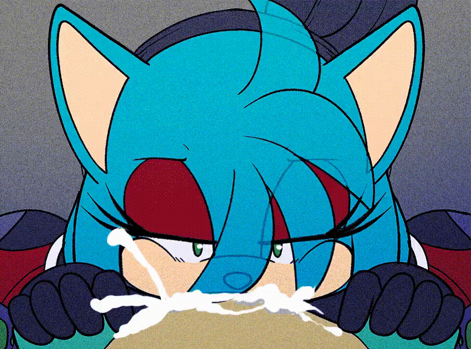 1girls, 2d, 2d animation, animated, auntymoira, big breasts, big penis, blowjob, cum, cum in mouth, fan character, gif, mobian (species), oc, purity the hedgehog, sonic (series), sonic the hedgehog (series), tagme