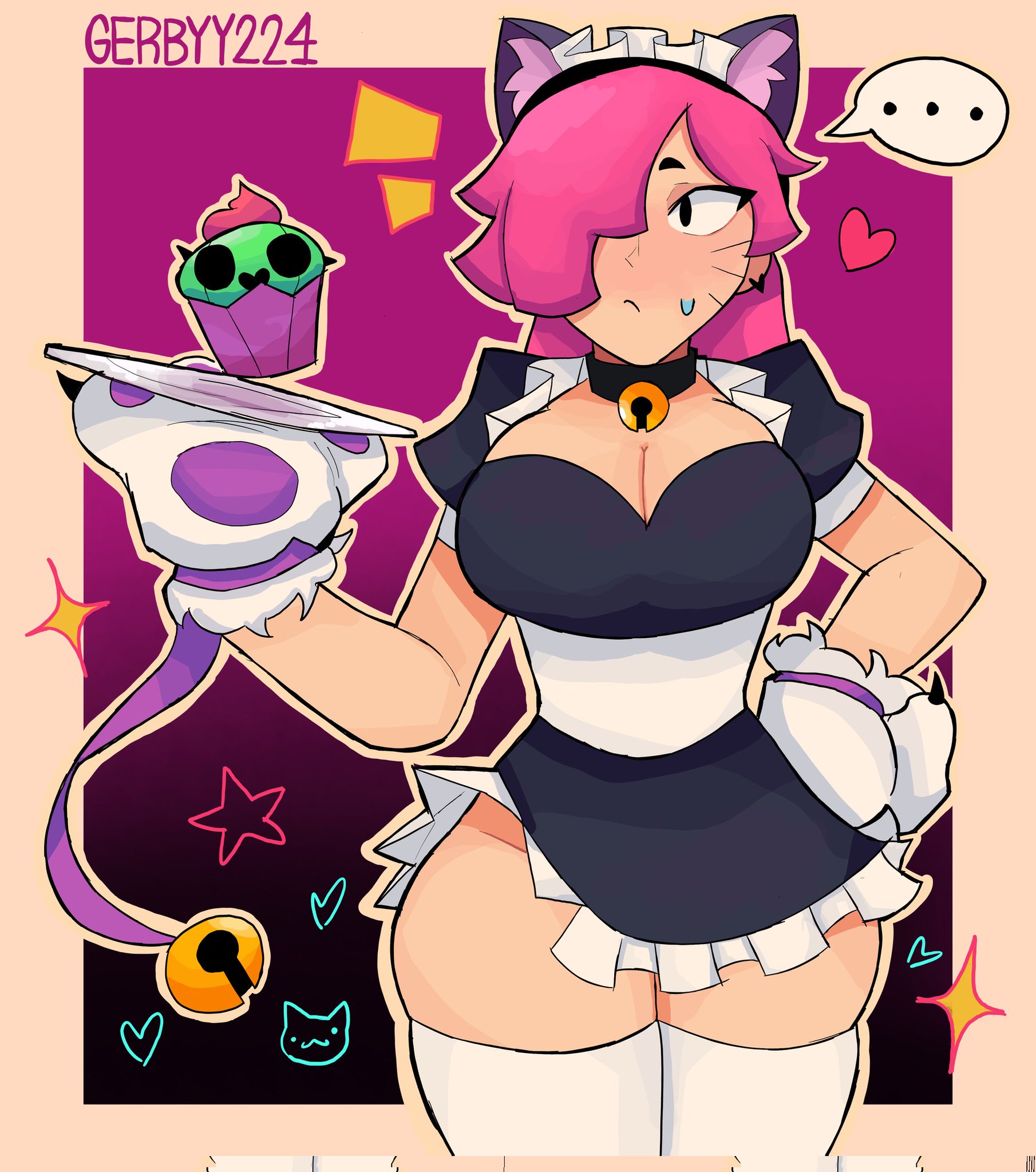 brawl stars, colette (brawl stars), female, gerbyy224, pinku pawlette, tagme