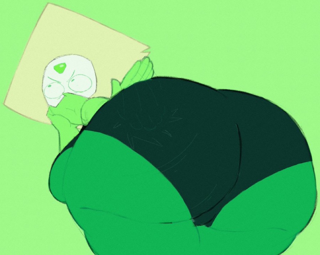 angry, ass, ass focus, ass slap, big ass, big butt, cellulite, fat ass, female, peridot (steven universe), steven universe