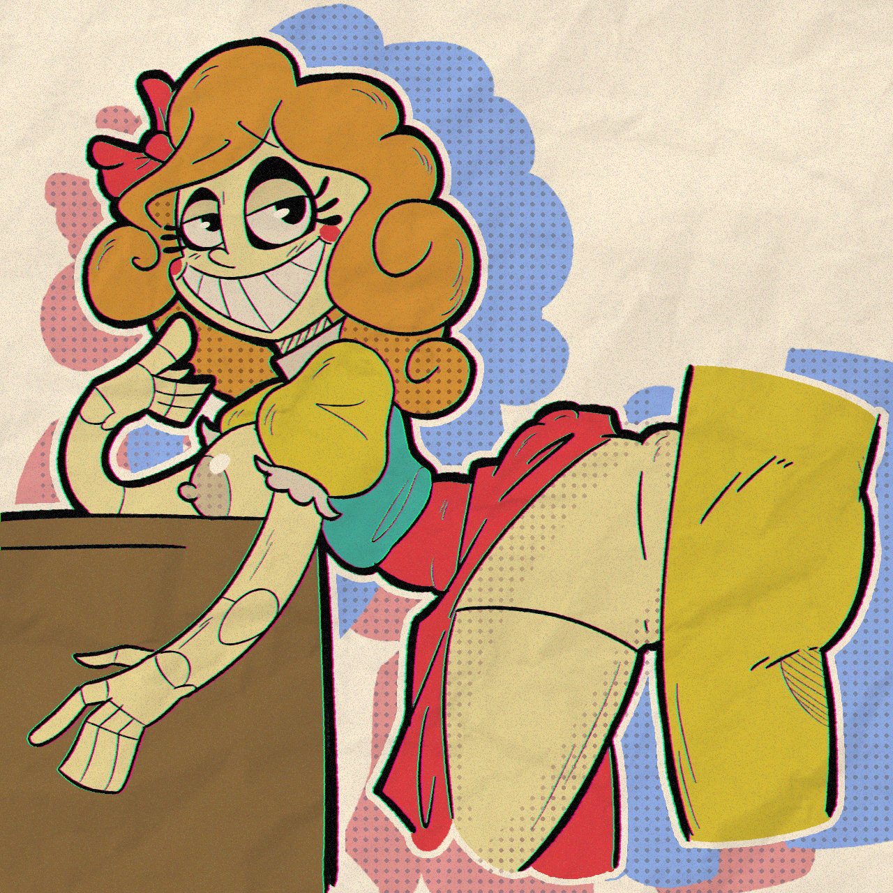 1girls, 2024, 2d, 2d (artwork), 2d artwork, anal, anal sex, areola, areolae, bent over, blonde female, blonde hair, blonde hair female, blonde-haired female, breasts, breasts out, clothed, clothed female, clothed sex, clussy fan, digital art, digital drawing (artwork), digital media (artwork), doggy style, doll, doll joints, dress, female, handjob, humanoid, living doll, male, male/female, miss delight, mob entertainment, nipples, poppy playtime, smile, smiling, tagme, unseen male face