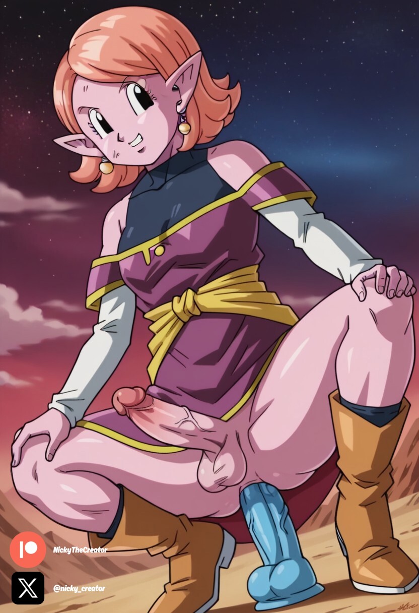 1futa ai_generated black_eyes breasts chronoa cock colored dick dragon_ball futa_only futanari futanari futanari/female nickythecreator orange_hair penis pink_skin sexy sexy_body sexy_pose short_hair testicles veiny_penis