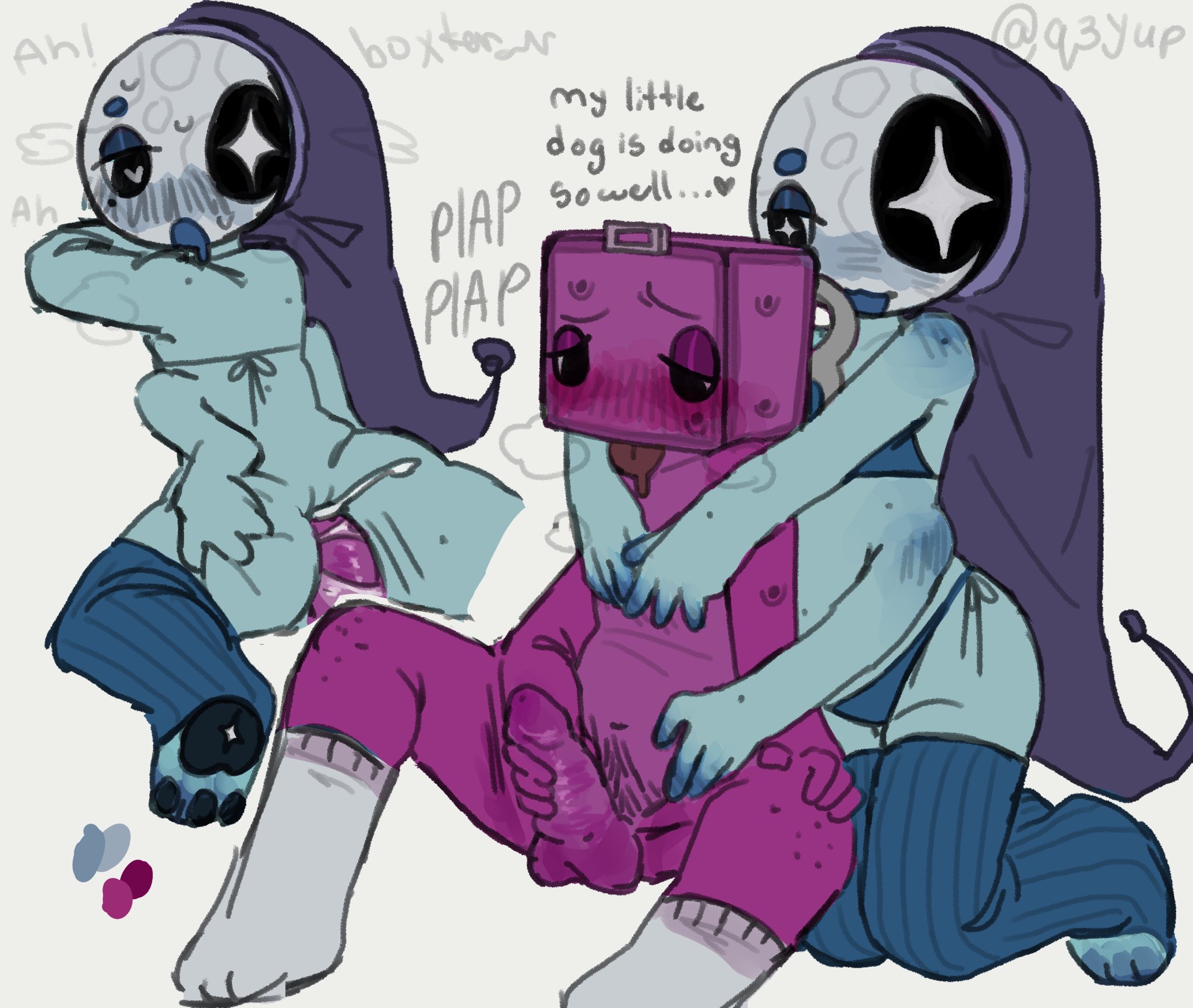 4 arms, anal, astro (dandy's world), bikini, blush, blushing, boxten (dandy's world), cuntboy, dandy's world, femboy, femboysub, gay, gay s, gay sex, intersex, male on cuntboy, male penetrating cuntboy, male penetrating femboy, masturbation, praise, q3yup, socks, tagme, twink, vagina, vaginal penetration, vaginal sex, yaoi