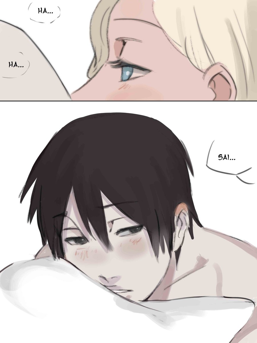 1boy, 1girls, absurd res, anilingus, anilingus from female, bedroom eyes, black eyes, black hair, blonde hair, blue eyes, blush, boruto: naruto next generations, canon couple, comic, couple, dialogue, dominant female, eating ass, english text, female, femdom, hi res, high resolution, highres, husband and wife, ino yamanaka, light skin, light-skinned female, light-skinned male, looking pleasured, male, male/female, malesub, married couple, messy hair, monday mint, narrowed eyes, naruto, naruto (series), naruto shippuden, naruto: the last, pale skin, pale-skinned female, pale-skinned male, pillow, pillow grab, pleasure face, rimjob, rimming, rimming male, sai, sex, shounen jump, speech bubble, story, straight, submissive male, text, very high resolution, very long hair, white background, yamanaka ino