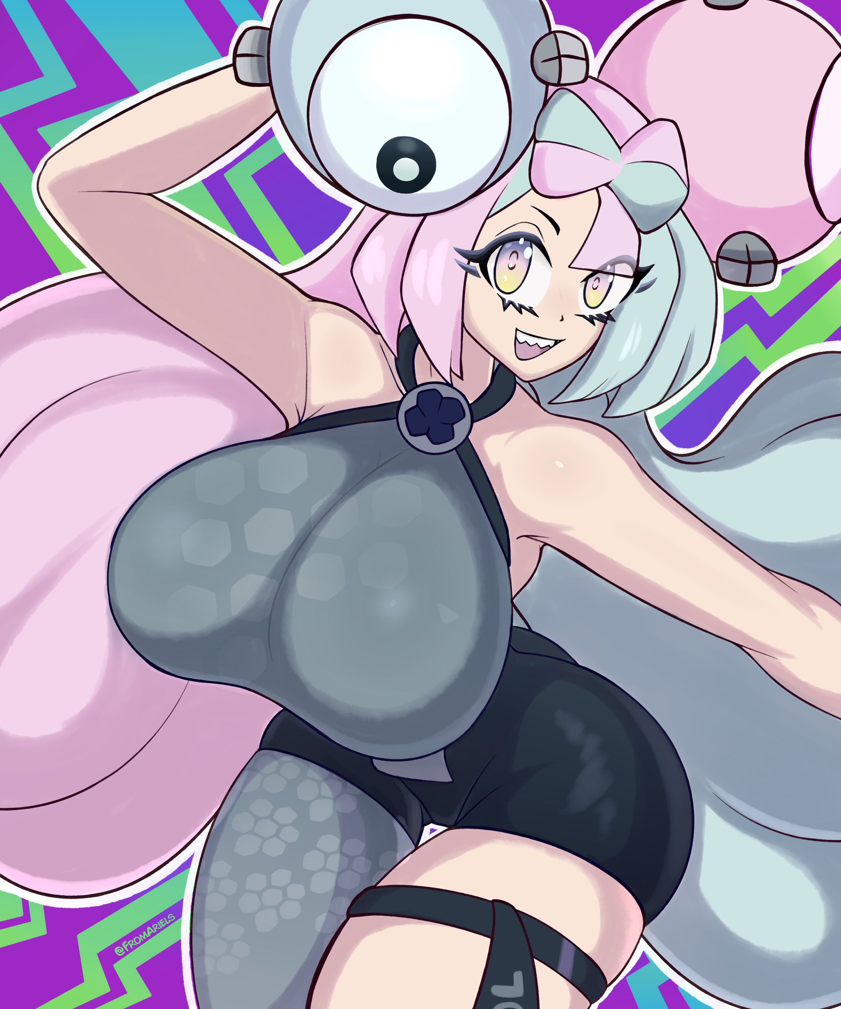 1girls, alternate breast size, big breasts, breasts, busty, curvaceous, curvy, curvy body, curvy female, curvy figure, female, fromariels, huge breasts, iono (pokemon), large breasts, long hair, pokemon, pokemon sv, thick thighs, thighs, voluptuous