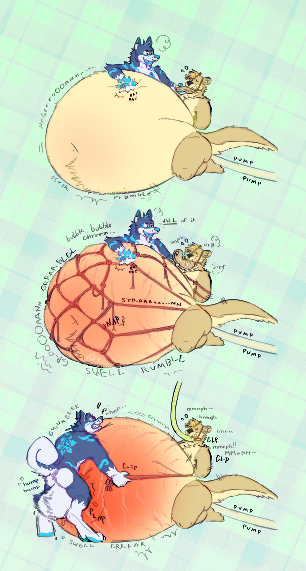 anthro ass balls belly belly_blush bellyfuck bellyfucking bellyhump bellyjob big_balls big_belly blush bodily_fluids bodily_noises body_blush body_hair bondage bound breath canid canine canis chocopaws2 dialogue different_sound_effects digital_media_(artwork) dominant duo english_text extended_sound_effect feeding force_feeding forced fur fur_markings genital_fluids genitals hair happy_trail hi_res huge_balls huge_belly humping_belly hyper hyper_balls hyper_belly hyper_genitalia male male/male male_penetrated male_penetrating male_penetrating_male mammal markings mustelid navel nude obese onomatopoeia open_mouth otter overweight overweight_anthro overweight_male panting penetration restraints rope rope_bondage rope_harness rumbling_stomach sex simple_background size_difference snowflake sound_effect_variant sound_effects stressed_belly stretch_marks submissive swelling tail tattoo text thick_tail tube veiny_belly vowelless vowelless_sound_effect wolf