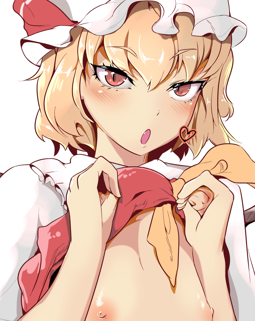 1girls blonde_hair breasts female flandre_scarlet hekiga_(freelot) nipples tagme touhou