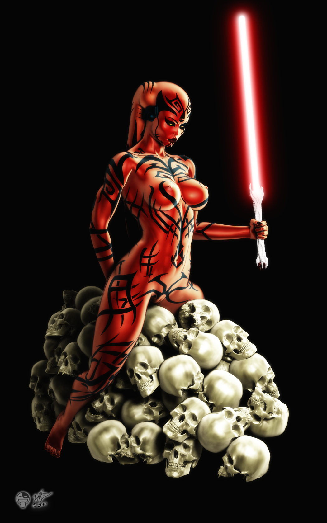 2010 3d alien darth_hell darth_talon red_skin sith skull star_wars star_wars:_legacy tattoo twi'lek