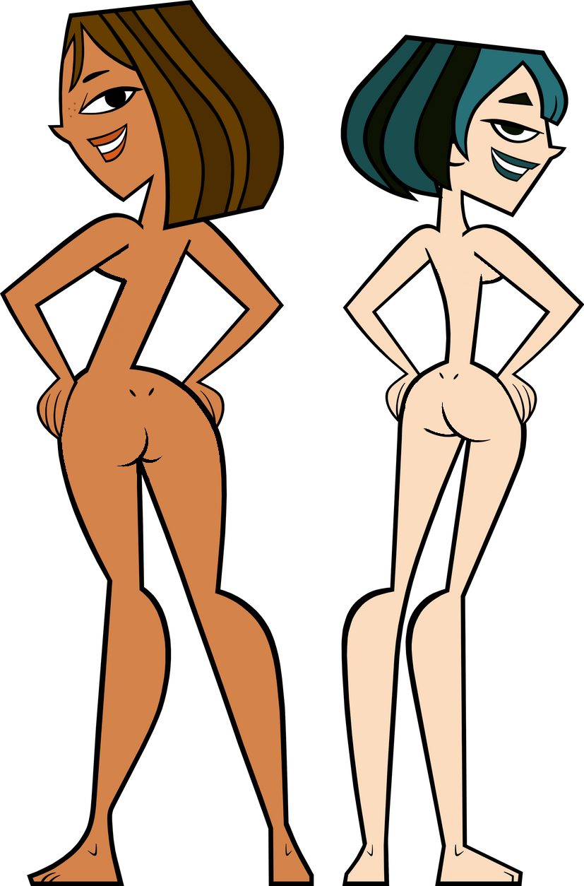 2girls accurate_art_style ass backboob codylake courtney_(tdi) dark-skinned_female dark_skin duo female female_only goth goth_girl gwen_(tdi) looking_at_viewer looking_back multiple_girls nude nude_female pale-skinned_female pale_skin rear_view tagme total_drama_(series) total_drama_island transparent_background