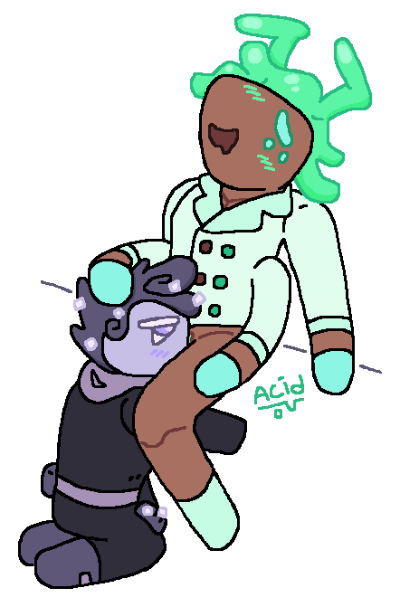 2boys 4_arms adamonacid antennae blowjob blush clothed clothing coat cookie cookie_run devsisters fan_character food_creature green_blush green_hair no_nose oc oral oral_sex original_character purple_eyes purple_hair purple_skin socks transparent_background transparent_png