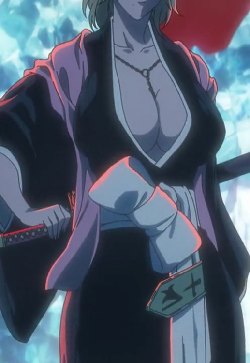 bleach, bleach: sennen kessen-hen, bleach: the thousand-year blood war, breasts, breasts focus, female, female only, japanese clothes, kimono, large breasts, lonesoulreaper, matsumoto rangiku, mature female, medium hair, orange hair, short hair, solo focus, sword, weapon