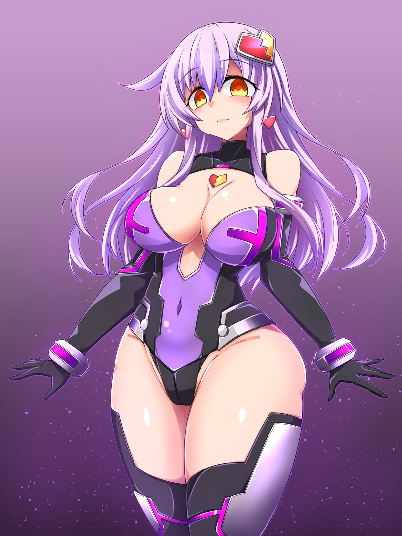 brainwashed cleavage corruption female female_only kedamaton long_hair mind_control nepgear neptunia_(series) purple_hair scary_face tagme