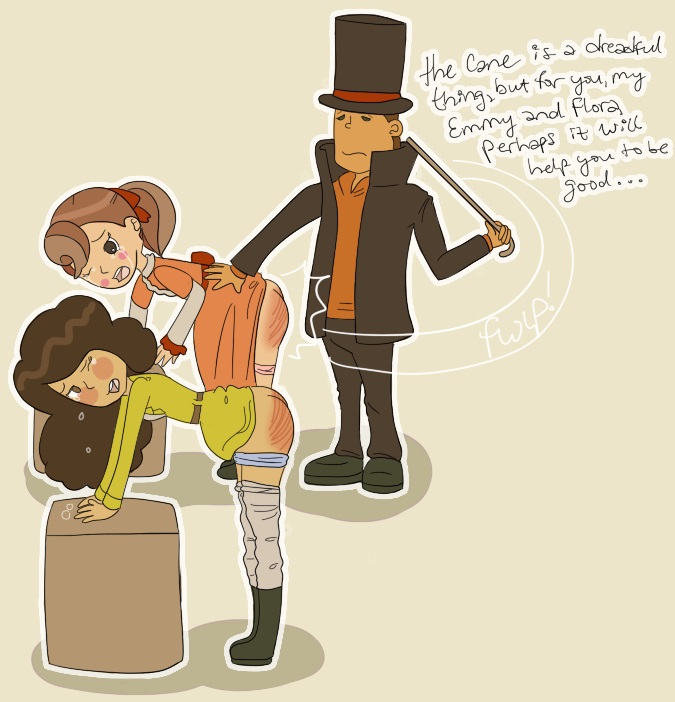 artist_request emmy_altava female flora_reinhold hershel_layton male professor_layton spanked spanking video_games