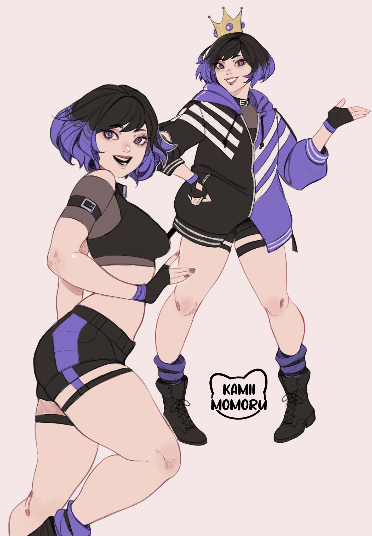 1girls, 2d, 2d (artwork), ass, big ass, big breasts, breasts, character sheet, female, female only, fully clothed, kamii momoru, namco, reina mishima, solo, tekken, tekken 8, thick thighs