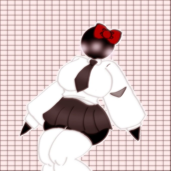 backrooms backrooms_creature big_breasts black_body black_skin blush mr_kitty_(the_backrooms) safe school_uniform sfw the_backrooms