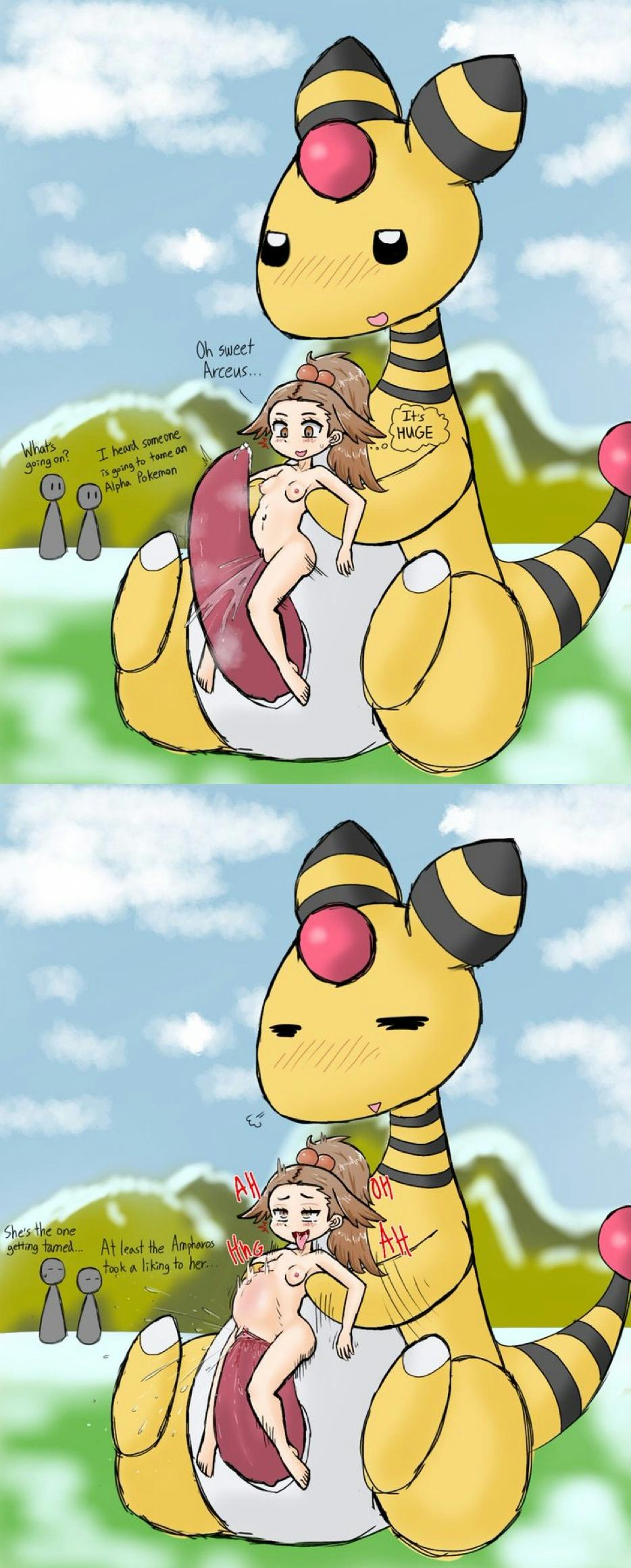 ahe_gao alpha_ampharos alpha_pokémon ampharos anthro big_penis breasts dialogue exhibitionism female hair_ornament jasmine_(pokemon) male_pokemon/female_human naked nintendo nipples nude nude_female penis pokemon pokemon_(game) pokemon_(species) pokemon_gsc pokemon_legends:_arceus pokephilia ponytail public public_sex saekosart sex small_breasts source_request stomach_bulge tagme text vaginal_penetration vaginal_sex year_request