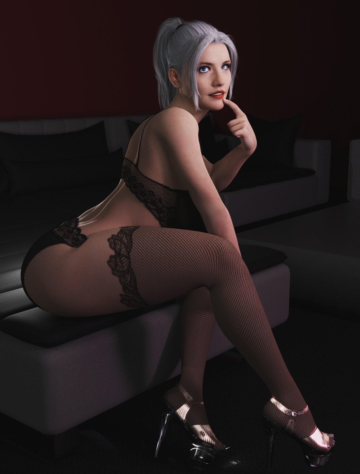 1girls, 3d, black cat (insomniac), black cat (marvel), blender, felicia hardy, female, female only, high heels, human, human only, kolas3d, light skin, light-skinned female, lingerie, marvel, marvel comics, solo, spider-man (ps4), spider-man (series)