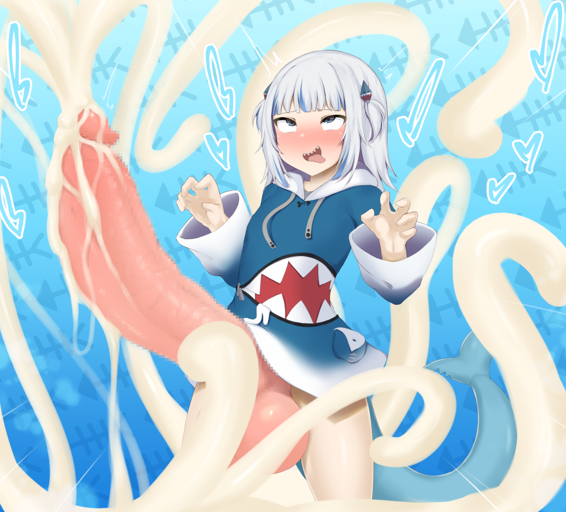 1futa, balls, big balls, big penis, blue eyes, blush, bottomless, censored, clothed, clothing, cum, cumshot, ejaculation, erection, excessive cum, ftnranat, futa only, futanari, gawr gura, hands-free, handsfree ejaculation, hololive, hololive english, huge balls, huge cock, humanoid, humanoid penis, hyper penis, intersex, large balls, large penis, large testicles, light skin, light-skinned futa, mosaic censoring, orgasm, pale skin, partially clothed, penis, rolling eyes, shark tail, solo, standing, testicles, tongue, tongue out, virtual youtuber, white hair