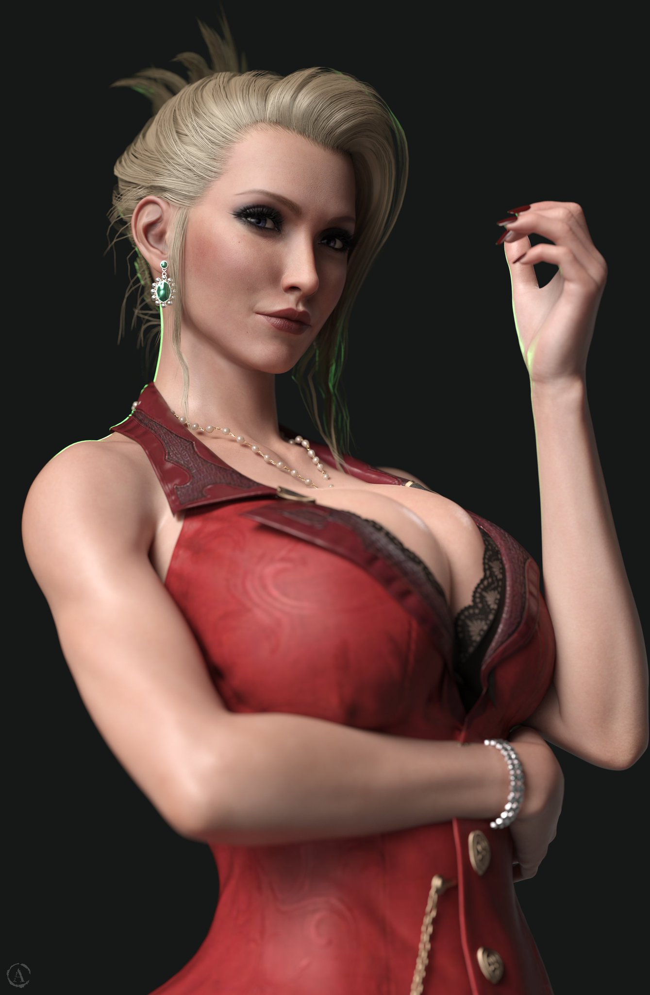 1girls, 3d, alf3d, ass, big ass, big breasts, breasts, bust, busty, chest, cleavage, curvaceous, curvy, curvy figure, female, female focus, final fantasy, final fantasy vii, final fantasy vii remake, hips, hourglass figure, huge breasts, large breasts, legs, light skin, light-skinned female, lips, mature, mature female, scarlet (ffvii), slim waist, square enix, thick, thick hips, thick legs, thick thighs, thighs, top heavy, voluptuous, waist, wide hips