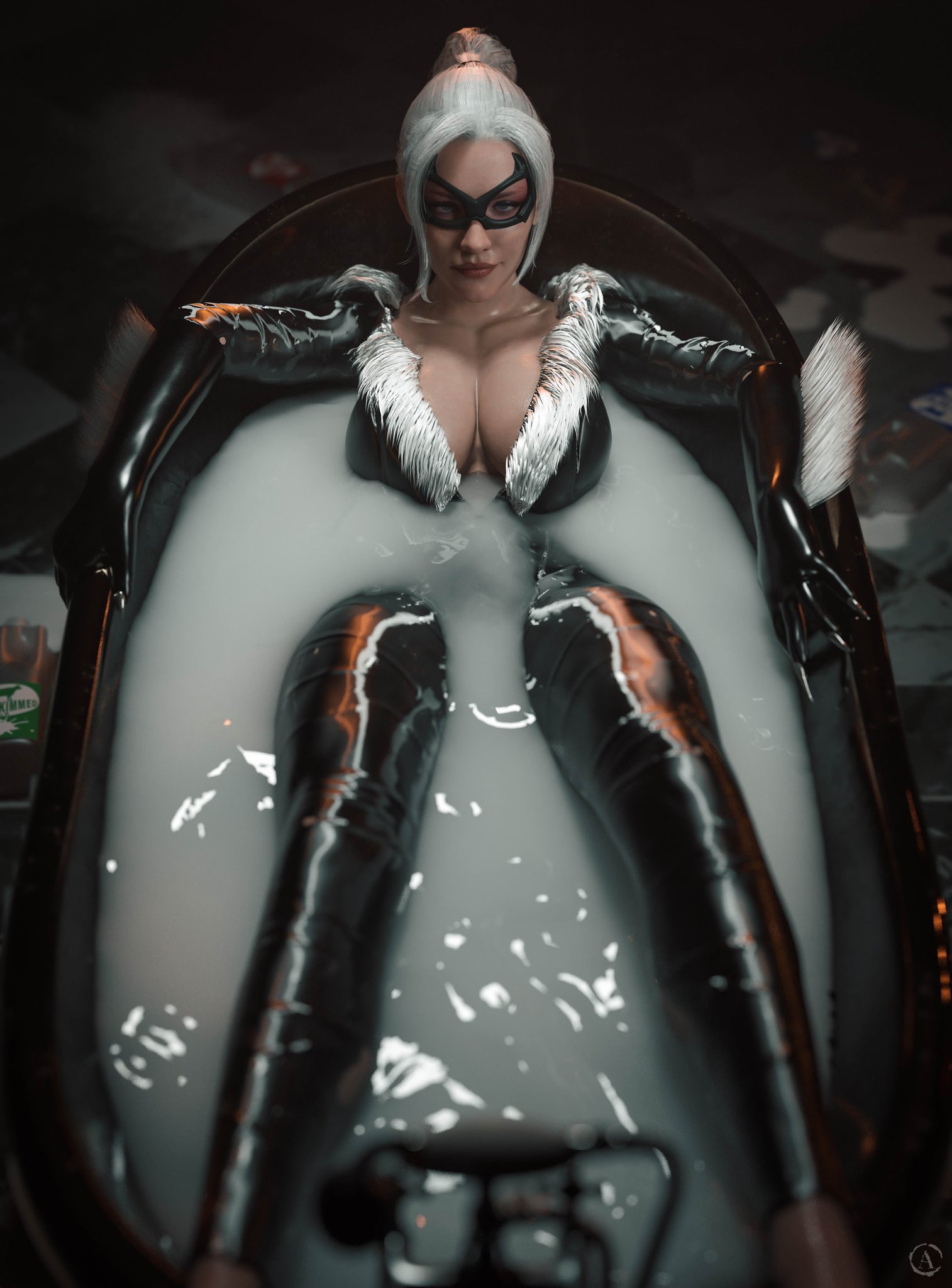 1girls, 3d, alf3d, ass, big ass, big breasts, black cat (insomniac), black cat (marvel), breasts, bust, busty, chest, cum, cum bath, curvaceous, curvy, curvy figure, eyebrows, eyelashes, eyes, felicia hardy, female, female focus, hero, heroine, hips, hourglass figure, huge breasts, human, large breasts, legs, light skin, light-skinned female, lips, marvel, marvel comics, mature, mature female, slim waist, spider-man (ps4), spider-man (series), superhero, superheroine, thick, thick hips, thick legs, thick thighs, thief, thighs, top heavy, voluptuous, waist, white hair, wide hips