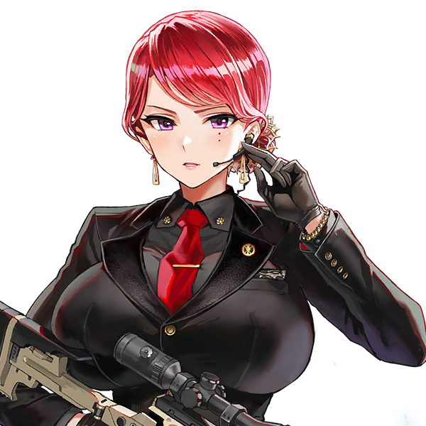 black_gloves black_jacket black_suit blush bodyguard bracelet breast_pocket collared_jacket earphone earrings female female_focus female_only game_cg gloves gun hair_behind_ear hair_bun hair_ornament holding_weapon hongryeon_(last_origin) huge_breasts jacket last_origin long_hair looking_at_viewer mole mole_under_eye necktie open_mouth pearl_bracelet purple_eyes red_hair red_necktie red_tie scope single_hair_bun sniper_rifle suit suit_and_tie suit_jacket taesi tie tied_hair tight_clothing tight_suit transparent_background upper_body weapon