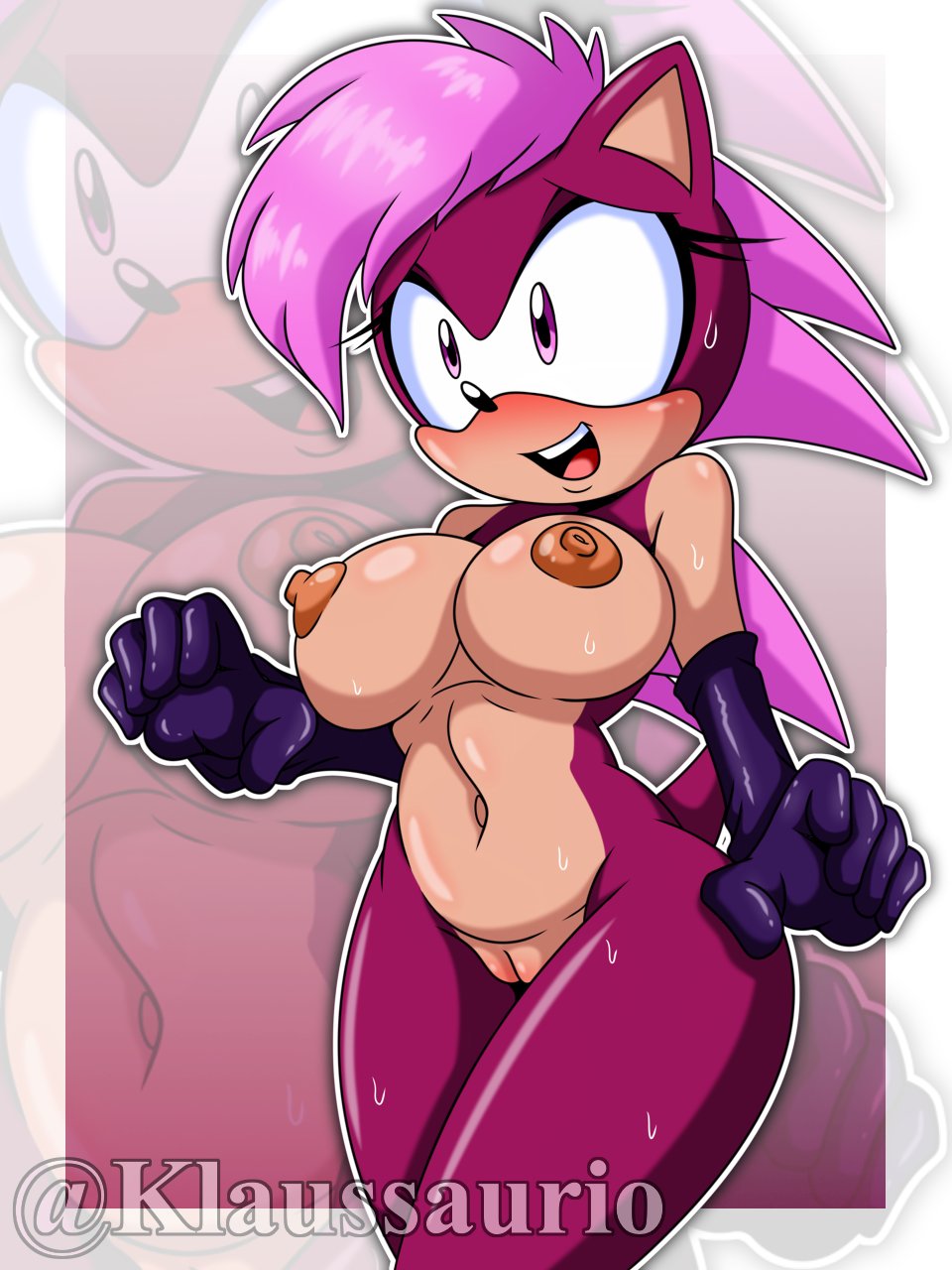 ass breasts fishnet_stockings fishnets magenta_fur naked nude pink_hair seductive sonia_the_hedgehog sonic_(series) sonic_the_hedgehog_(series) sonic_underground surprised