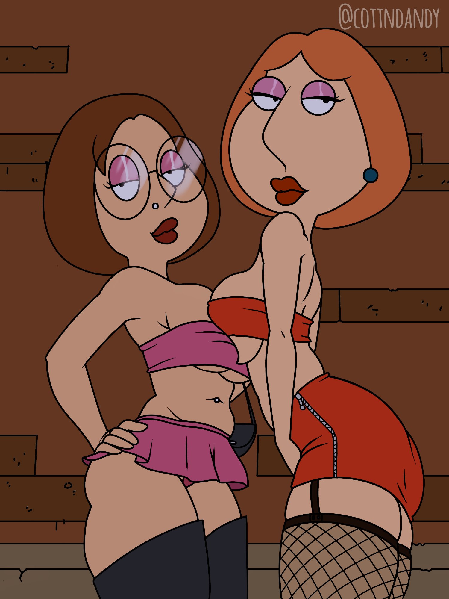 cottndandy, cottondandy, family guy, female, fishnets, lois griffin, meg griffin, milf, mother and daughter, prostitute, teenager