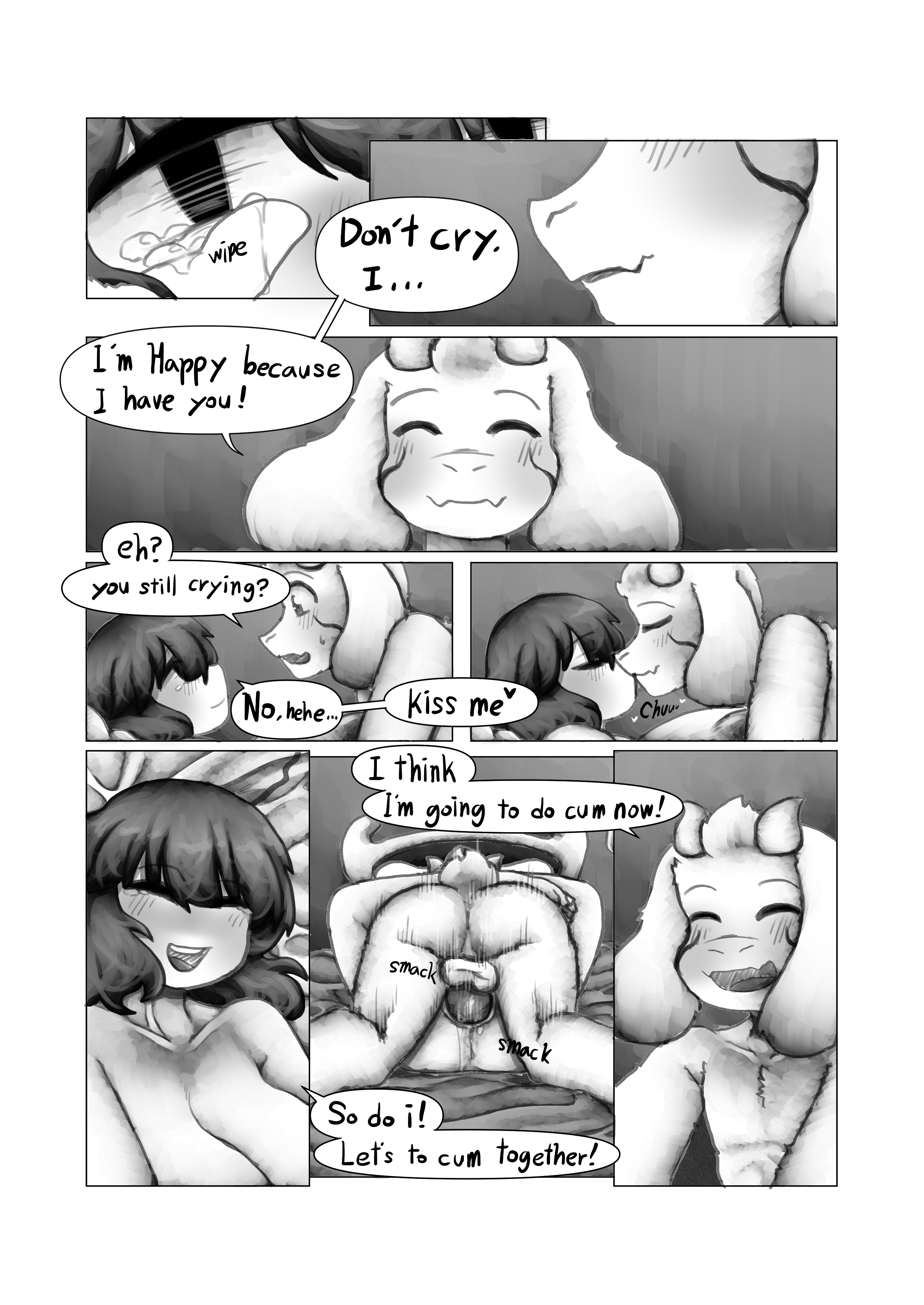 1boy, 1girls, adoptive siblings, asriel dreemurr, big penis, brother and sister, chara, comic, female, female chara, human, human on anthro, incest, kissing, leg lock, male, mating press, mob face, monster, monster boy, penis, straight, tagme, undertale, undertale (series), video games, whitewo1f
