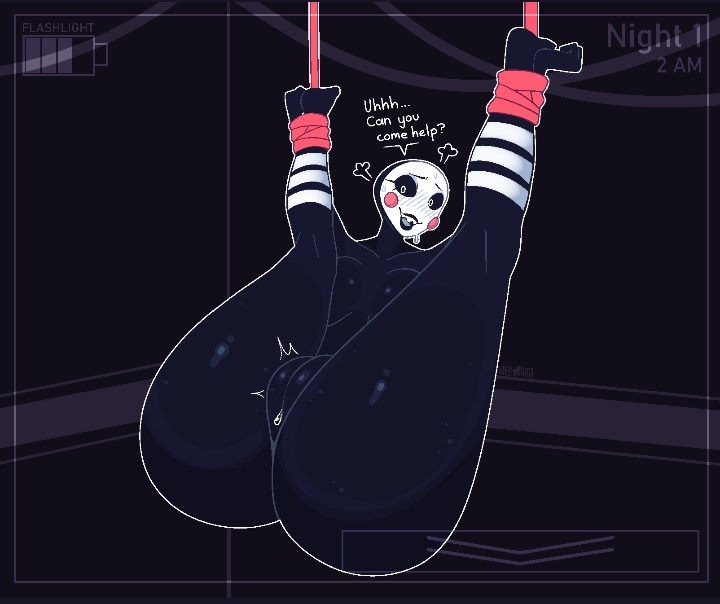 breasts classic_fnaf_2_marionette classic_fnaf_2_puppet dialogue female female_only five_nights_at_freddy's marionette_(fnaf) original_fnaf_2_marionette original_fnaf_2_puppet puppet_(fnaf) pussy thick_thighs thighs tied_hair welwraith