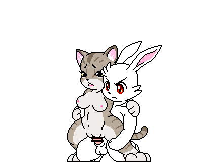 angry angry_sex animated anthro balls be_kon_box bouncing_balls bouncing_breasts breasts digital_media_(artwork) domestic_cat duo eyelashes felid feline felis female frown fur genitals gif grey_body grey_fur hand_on_leg kemono kneeling lagomorph leporid loop low_res male male/female mammal navel nipples open_mouth penis pixel_art questionable_consent rabbit red_eyes reverse_carry_position sex short_playtime striped_body striped_fur stripes transparent_background vaginal_penetration white_body white_fur