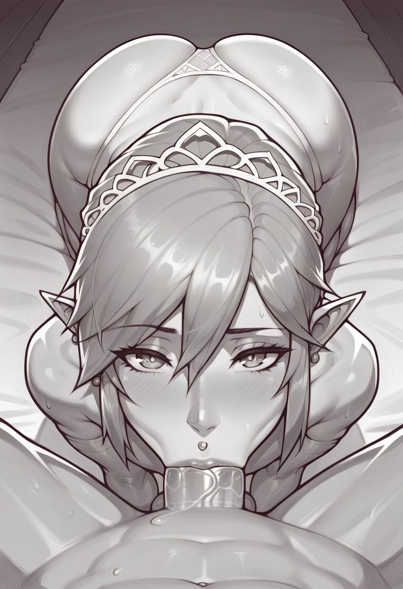2boys, ai generated, blowjob, bridal lingerie, cerberuspup77926, deep blowjob, fellatio, femboy, feminine male, link, looking at viewer, male, male bride, male only, male wife, male/male, monochrome, multiple boys, multiple males, oral, penis, pov, the legend of zelda, trap bride, yaoi
