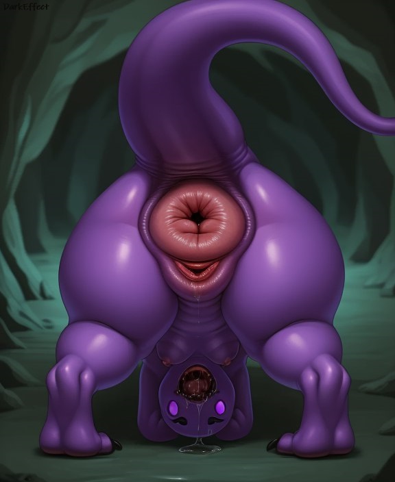 1girls ai_generated ass ass_focus barefoot bent_over breasts cave cloaca cloaca_juice creature darkeffect feet female_only glowing_eyes looking_at_viewer looking_back open_mouth presenting_hindquarters puffy_cloaca purple_body rear_view reptile reptile_humanoid saliva soles solo solo_focus thick_thighs unknown_species