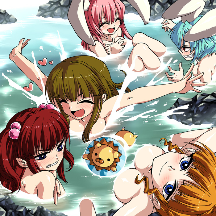 07th_expansion ange_ushiromiya bath beatrice_(umineko) big_breasts bunny_girl mammon_(umineko) sakutaro siesta_410 siesta_45 siesta_sisters stakes_of_purgatory umineko_no_naku_koro_ni witch