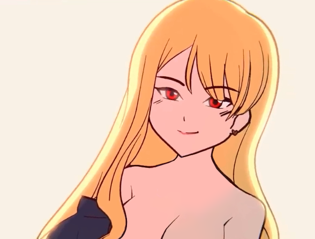 1girls 2d artist_request blonde_hair breasts edit edited female female_focus female_only girl juliette_(my_story_animated) lips my_story_animated red_eyes smile solo youtube