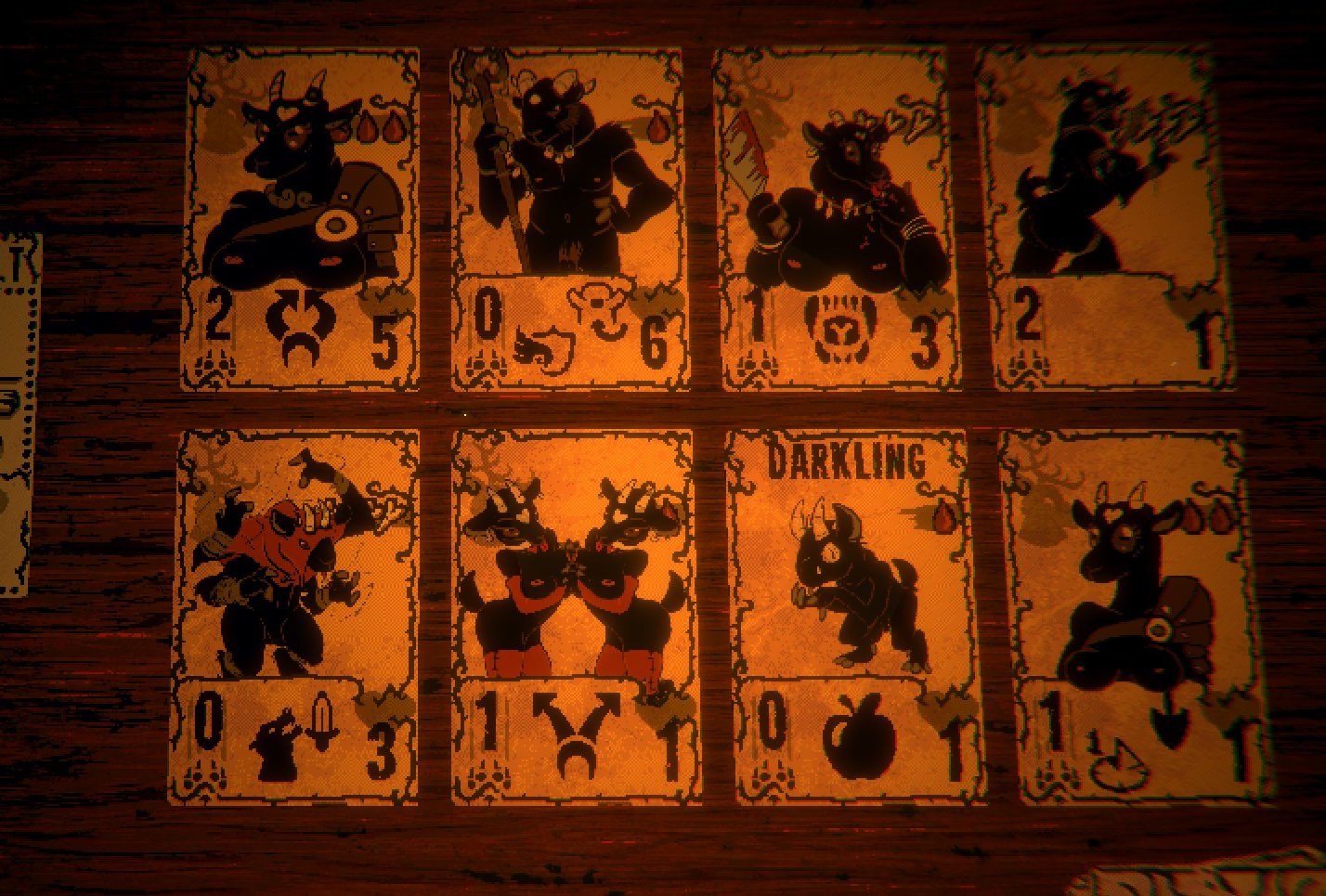 4 arms, anthro, armor, ass, black fur, black goat (inscryption), blood, breasts, caprine, card, card game, cleaver (knife), female, goat, horns, inscryption, male, multi arm, multi limb, nude, spear, twins, video game