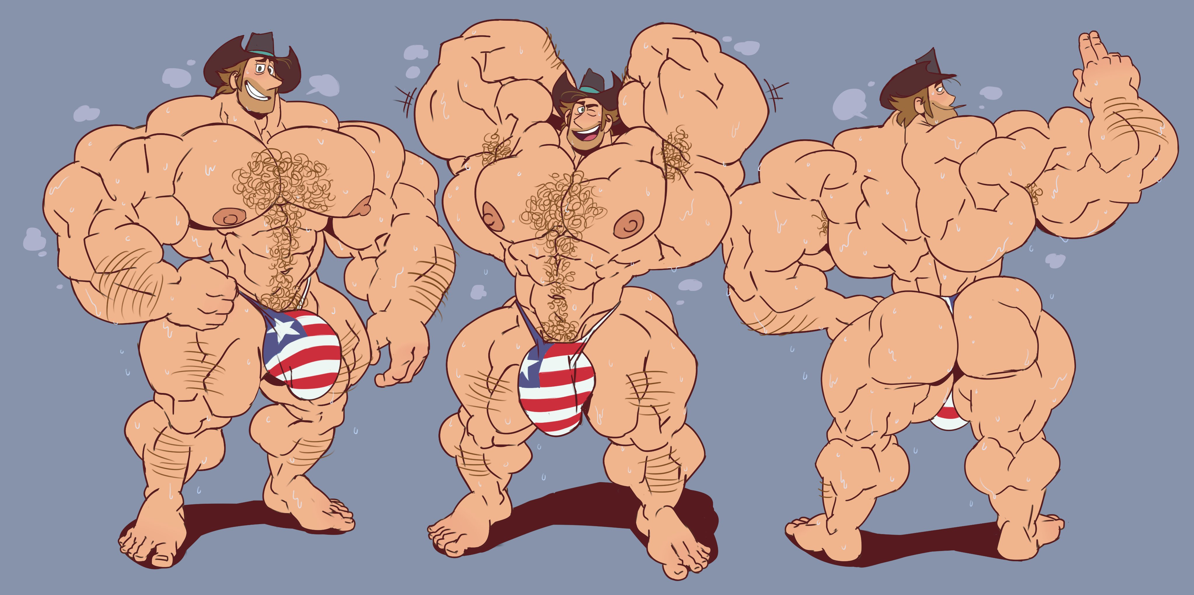 abs, armpit, armpit hair, armpits, artist name, ass, biceps, big ass, body hair, bodybuilder, bulge, character name, copyright name, cowboy, flaccid, hairy, hairy armpits, hairy chest, hairy legs, huge bulge, human, hyper muscles, kenny star, male, male focus, male only, muscles, muscular, muscular arms, muscular ass, muscular back, muscular legs, muscular male, muscular thighs, musk, nipples, pecs, penis, remert, solo, solo male, sweat, sweating, sweaty, the ghost and molly mcgee, thong, veins
