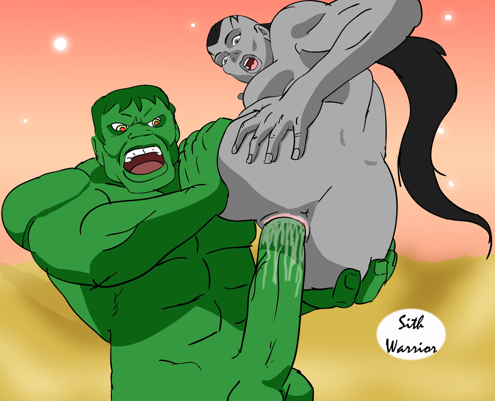 caiera female green_skin grey_skin huge_muscles hulk hulk_(series) male marvel marvel_comics nude open_mouth penis planet_hulk sex sith_warrior_(artist) straight straight_hair tagme