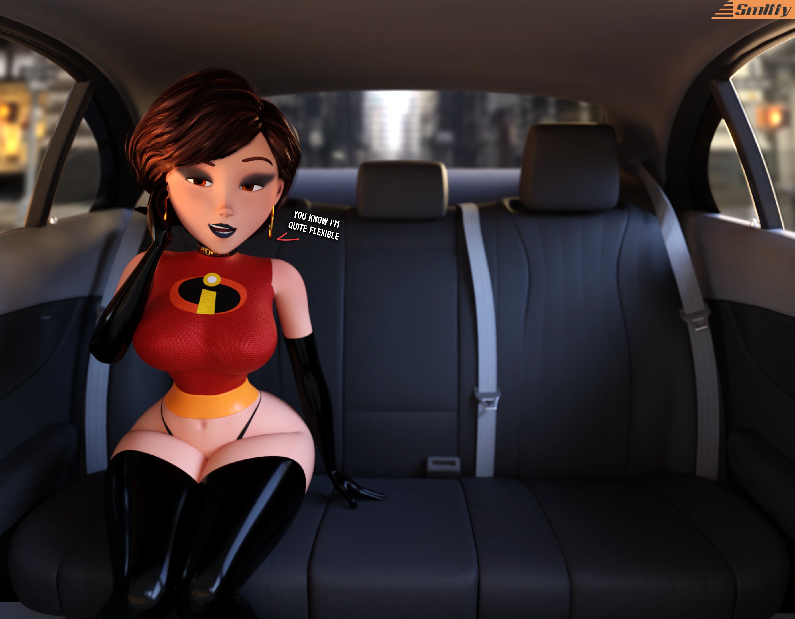 1girls, 3d, black boots, black lipstick, boots, breasts, choker, female, female only, gloves, helen parr, high resolution, large breasts, lipstick, looking at viewer, makeup, mascara, mature female, milf, mommy, mommy kink, porn star elastigirl (smitty34), slut collar, smitty34, solo, taxi, the incredibles, thigh boots, thighhighs, thighs, very high resolution, wide hips